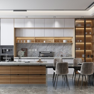Fábrica de Gabinetes de Madera Benovo, Estilo Americano, Gabinete de Cocina Clásico Shaker de Madera Sólida Moderna Personalizada con Diseño de Isla - Product Image 4