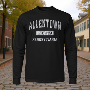 Allentown Pennsylvania Est 1761 T-shirt classica a maniche lunghe - Product Image 3