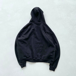 High Street <span class=keywords><strong>Basic</strong></span> Modell Loose Hooded Sweatshirt Übergroße Baumwolle Drop Schulter Vintage Acid Wash Distressed Hoodie Men - Product Image 2