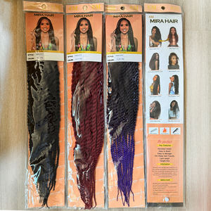Nouvelle arrivée 80g pré-bouclé synthétique sénégalais torsion bouclés Loc tresses <span class=keywords><strong>Mambo</strong></span> torsion Ombre couleur Crochet Extensions de cheveux boîte tresse - Product Image 3