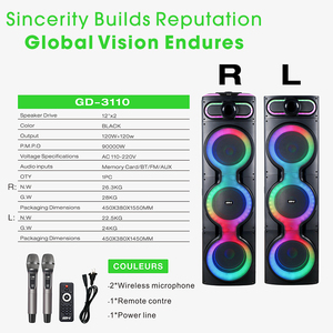 Altavoz GD-3110, Nuevo Altavoz de Alta Potencia con Tres Altavoces de 10 Pulgadas, Sonido de Calidad, Altavoz Inalámbrico con Luces de Colores para Fiestas - Product Image 5