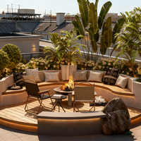 Ensemble de canapés de salon de jardin en béton pour terrasse et patio, prix de gros