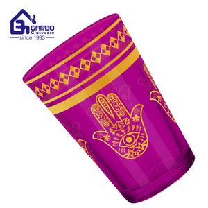 <span class=keywords><strong>Fatima</strong></span> Nuevos Diseños Marruecos 7OZ Fábrica Impreso Con Plata y Dorado Taza de Té Colorida Tazas de Té Marroquíes - Product Image 3