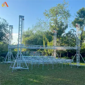 Triángulo de escenario de boda o concierto de aluminio grande o armazón de techo plano armazón de aleación de aluminio diseño al aire libre torre de soporte de armazón de elevación