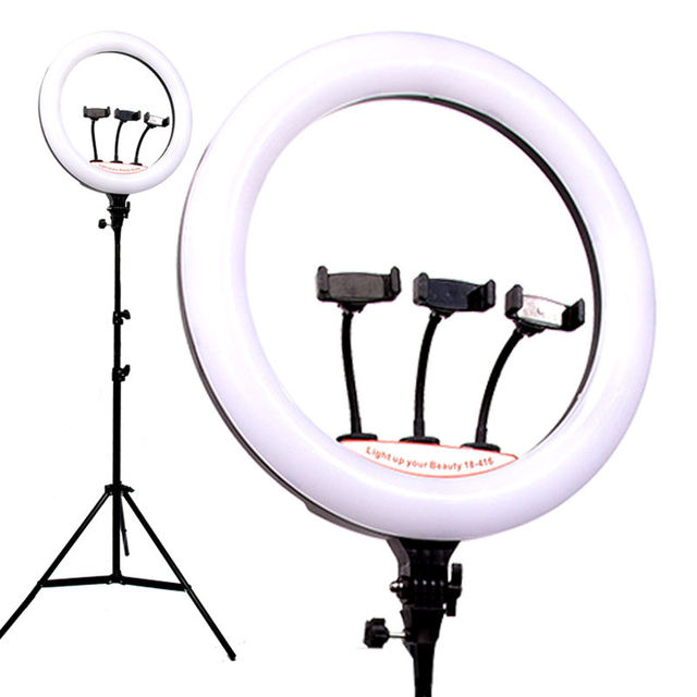 Factory Wholesale 18 Inch Real Time Photography Beauty LED Selfie Ring Light Fill Light with Tripod 210cm