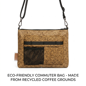 Eco-Friendly Recycled Coffee Ground & Cork Crossbody <b>Bag</b>, <b>Large</b> Capacity Waterproof Shoulder <b>Bag</b> Portable Casual Handbag - Product Image 4