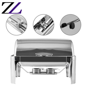 Equipo de Cocina para Hotel de 5 Estrellas, Calentador de Comida Buffet Moderno de Acero Inoxidable con Tapa Enrollable de 9L, Chafing Dish en Venta en Filipinas - Product Image 4