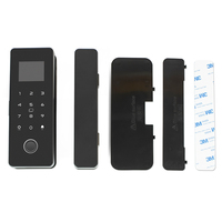 Cerradura Inteligente para Puerta de Vidrio y Aluminio Tuya, Sin Perforación, con Bloqueo Automático, Control por Aplicación, Huella Dactilar Biométrica, Tarjeta IC, Contraseña, en la Nube