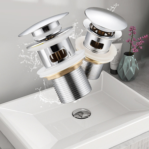 Vanne de vidange universelle pour lavabo de salle de bain avec trop-plein chromé pour projets hôteliers - Product Image 2