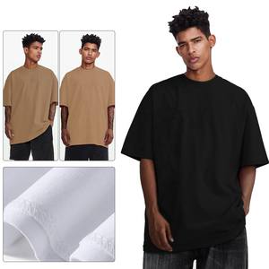 T-shirt en coton surdimensionné à manches courtes, à épaules tombantes, personnalisé, en gros, AK07 - Product Image 3