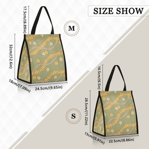 Hawaii Puakenikeni Insulated Cooler Bag Storage Reusable Lunch Tote Food Storage Meal Prep Lunch Cooler Bag with Velcro Close - Product Image 4