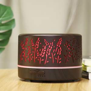 Diffuseur d'arômes en forme d'épi de blé 500 ml, humidificateur à grain de bois avec lumière LED, écologique, pour usage domestique - Product Image 4