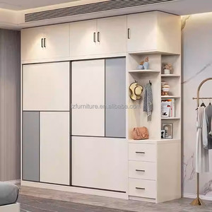 Inexpensive Complete Studio Apartment Bedroom Furniture Set Space-Saving Storage <b>Bed</b> Nightstands <b>Sliding</b> Wardrobe & Vanity Desk - Product Image 2