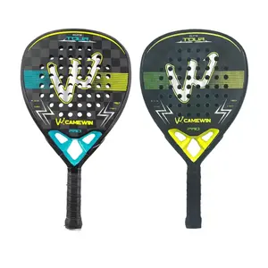 Paddle Padel Tennis Racket Diamond Teardrop Round Shape Custom Logo Carbon Set Customized EVA Paddle Rackets