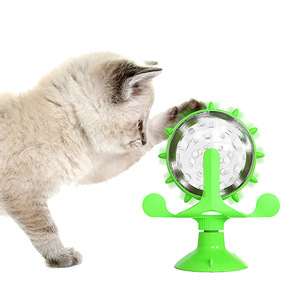 Dispensador Automático de Comida para Gatos y Juguete Interactivo con Movimiento de Molino de Viento para Mascotas, en Stock, Suministros para Mascotas - Product Image 1