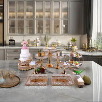 High Foot vergoldete Kuchenst änder Set für Hochzeit Neujahr Abschluss feiern Dessert Tablett Display Party Dekorationen 3-16 Stück
