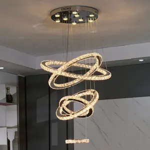 Europe Free Shipping 2M Long Stairwell Chandeliers For High Ceiling Hotel Home Staircase
