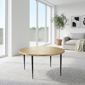 AK Brass Luxury Metal Coffee <b>Table</b> Gold Finished Top With <b>Black</b> Finish Base Modern Design For Home Decor Hotel Furniture - Product Image 3