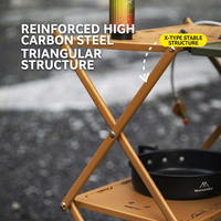 Mesa Plegable de Tres Niveles para Exteriores Mountainhiker, Mesa de Almacenamiento Multicapa, Mesa de Camping Portátil, Mesa de Picnic