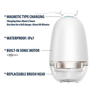แปรงทำความสะอาดผิวหน้าซิลิโคนแบบชาร์จไฟได้ IPX7 แปรงขัดผิวหน้าแบบหมุน ทำความสะอาดผิวอย่างล้ำลึก กันน้ำ ขจัดเซลล์ผิวที่ตายแล้ว - Product Image 2