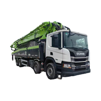 Camión Bomba de Concreto Usado Zoomlion de 59m, Año 2021, Chasis Scania, Bomba de Pluma Diésel de Segunda Mano de 59 Metros en Venta