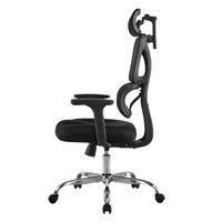 Chaise de bureau ergonomique moderne Li&Sung LS-W203-M2, dossier entièrement en maille, hauteur réglable, pivotante, confortable, design haut de gamme, métal