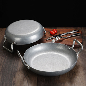 Sartén <span class=keywords><strong>para</strong></span> mariscos Retro <span class=keywords><strong>de</strong></span> acero inoxidable, olla seca plana con <span class=keywords><strong>cocina</strong></span> binaural <span class=keywords><strong>para</strong></span> estufa <span class=keywords><strong>de</strong></span> Alcohol, olla caliente, sartén Wok compatible con inducción - Product Image 3