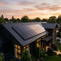 Module solaire noir intégral au design fin, montage pratique sur toit de maison, équipement photovoltaïque, cellule BC, monocristallin de type N, 660W