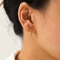 H&C Meilleures ventes : Ensemble de 3 paires de boucles d'oreilles créoles en acier inoxydable plaqué or PVD 18K, hypoallergéniques, résistantes à l'eau, bijoux haut de gamme pour femmes