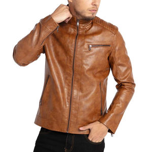 Nouvelle veste de moto en cuir de haute qualité Vestes en cuir pour hommes Veste en cuir personnalisée à la mode pour hommes en détresse - Product Image 2