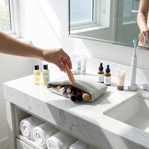 SENYU Bolsa de Maquillaje Plegable Multifuncional con Cremallera, Organizador de Toallas y Cosméticos, Estuche de Viaje para Dulces - Product Image 4