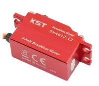 Servomoteur métallique sans balais KST SV4012-12 42.0Kgf.cm 0.10sec/60 à profil bas 4 pôles pour voitures RC et ailes fixes, boîtier en alliage d'aluminium