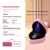 Boîte à bijoux LED haut de gamme personnalisée avec bagues en forme de cœur et pendentifs de collier Emballage recyclable pour bracelet et boucle d'oreille