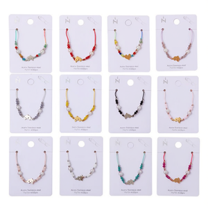 Set di 12 Braccialetti in Acciaio Inox con Perle e Cristalli, Gioielli Colorati con Perline, Regalo per Donne - Product Image 2