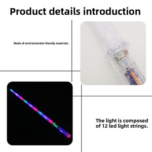 <span class=keywords><strong>Sabre</strong></span> <span class=keywords><strong>laser</strong></span> lumineux à 12 22 LED, poignée transparente, bâton long clignotant, jouets pour enfants, accessoires de fête - Product Image 6