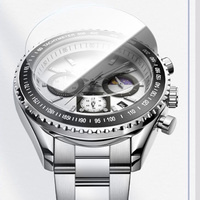 Montre à quartz pour homme de luxe en acier inoxydable, chronographe, aiguilles lumineuses, cadran stérile, mouvement Seiko, bracelet de 20 mm