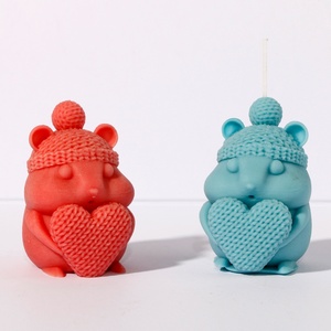 Molde de Silicona 3D para Velas de San Valentín, Molde de Silicona con Forma de Corazón y Ratón para Velas, Decoración del Hogar, Molde para Velas Aromáticas y Resina - Product Image 1