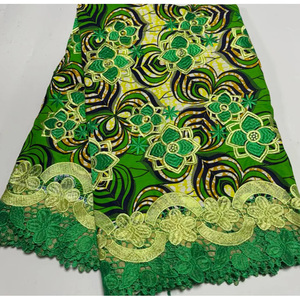 Tissu africain pour femme, tissu wax, dentelle tissée en coton, dentelle brodée pour la <span class=keywords><strong>couture</strong></span>, au mètre - Product Image 3