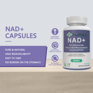 อาหารเสริม NAD แบบปรับแต่งได้ 120 แคปซูล บำรุงการทำงานของสมองสำหรับผู้ใหญ่ แคปซูล NAD+ - Product Image 4
