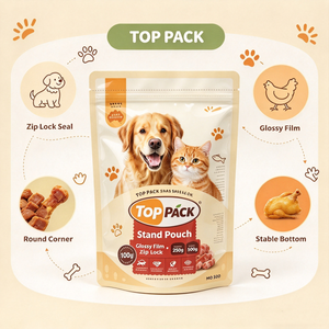 Custom OEM Freezer Grade PE Moisture Proof 100g 250g 500g Stand Up Pouch for Dog <b>Cat</b> Treat Jerky Bites Retail Packaging - Product Image 1