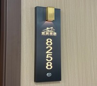 Plaque de numéro de porte d'hôtel/appartement moderne en laiton galvanisé, éclairée, écologique et durable, avec système DND