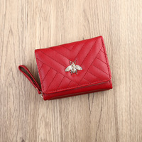 Petit portefeuille pour femme, prix bas, design simple, porte-monnaie fantaisie pour filles, porte-cartes en métal en forme d'abeille