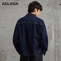 Veste en jean délavé foncé pour homme, coupe décontractée, style camionneur, en denim de coton de haute qualité, streetwear, vêtement d'extérieur, fabriquée en Chine