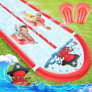Double-Lane <b>Plastic</b> Lawn Water <b>Slide</b> for Kids' Backyard Games-Slip and <b>Slide</b> Water Mattress - Product Image 6