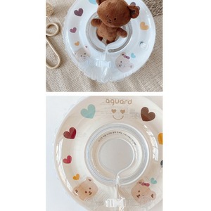 Flotteur <span class=keywords><strong>de</strong></span> cou gonflable pour bébé - Ours <span class=keywords><strong>de</strong></span> style coréen et fleur d'olivier, <span class=keywords><strong>anneau</strong></span> <span class=keywords><strong>de</strong></span> natation anti-roulement pour nouveau-né - Product Image 2