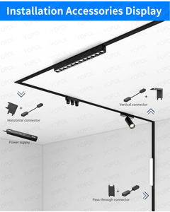 Monté en Surface/<span class=keywords><strong>Suspension</strong></span>/Encastré L20mm Led Cob Système d'éclairage magnétique sur rail DC48V Système magnétique linéaire Ultra-mince - Product Image 2
