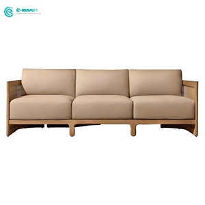 ชุดโซฟาไม้สักแท้สำหรับสวนสไตล์พาสเทอรัล พร้อมชุดโซฟาหวายสำหรับกลางแจ้งและชุดโต๊ะกาแฟ เหมาะสำหรับวิลล่า ลานบ้าน และสวนหลังบ้าน - Product Image 4