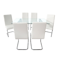 Meuble de salon blanc moderne, pour 8 personnes, chaise à manger, finition brillante, nouveau modèle