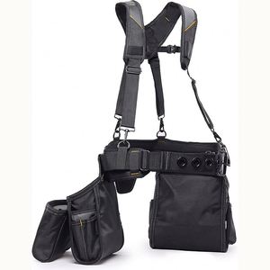 BSCI Six-piece heavy-duty tool belt <b>set</b> with <b>suspenders</b> Tool Pouch for Carpenters/Electricians and Framers - Product Image 3