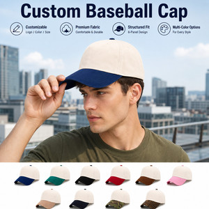 Gorra de Béisbol Personalizada de 5 Paneles, Ajustada, Transpirable, Impermeable, con Bordado 3D, Diseño de Dos Tonos en Contraste, Unisex, Casual para Adultos - Product Image 1